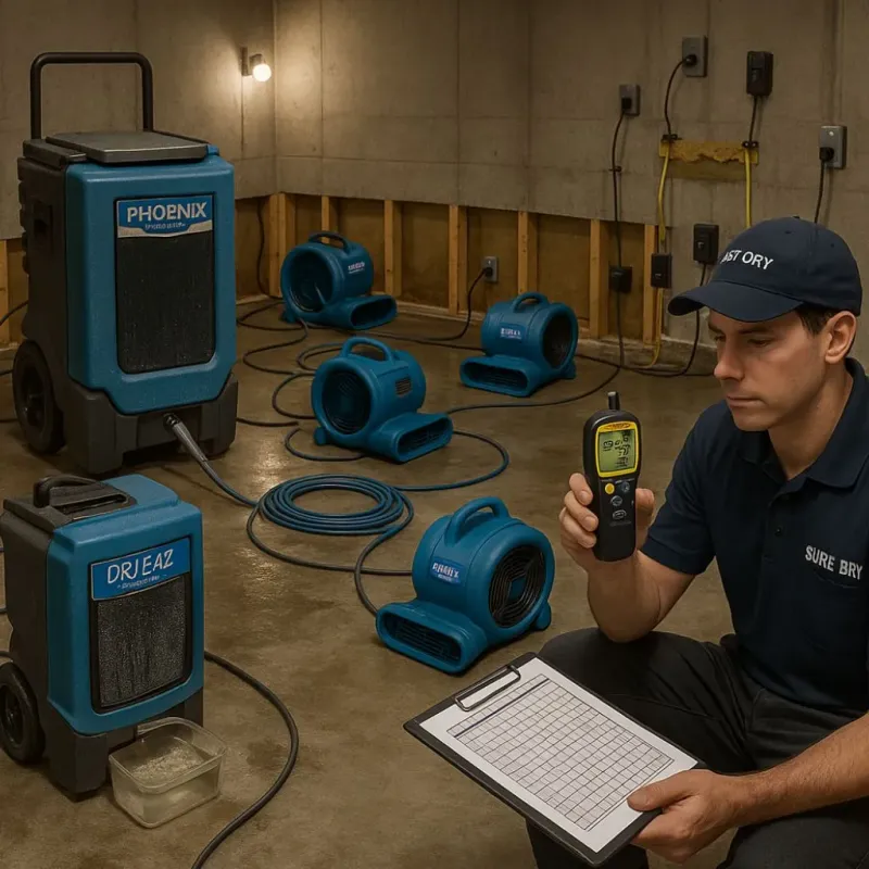 Structural Drying and Dehumidification process in Branch, MN